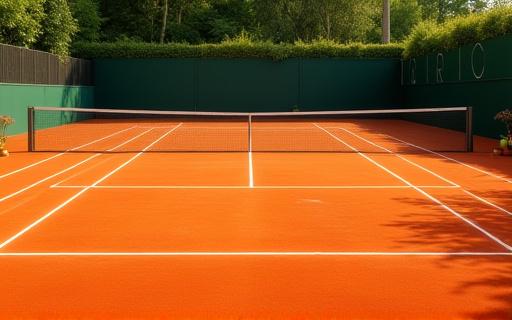 Nyanlagt grus-tennisbane